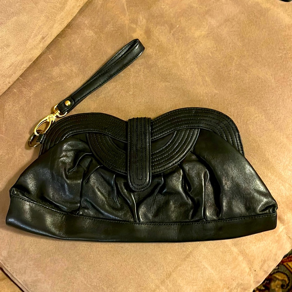 Perkins Leather Clutch Handbag Purse Pocketbook